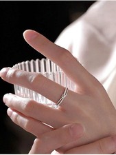 925 Sterling Silver Knot Ring Women Adjustable Minimalist Dainty Band Gift UK