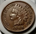 ■ 1906 INDIAN PENNY ONE CENT ☐ XF