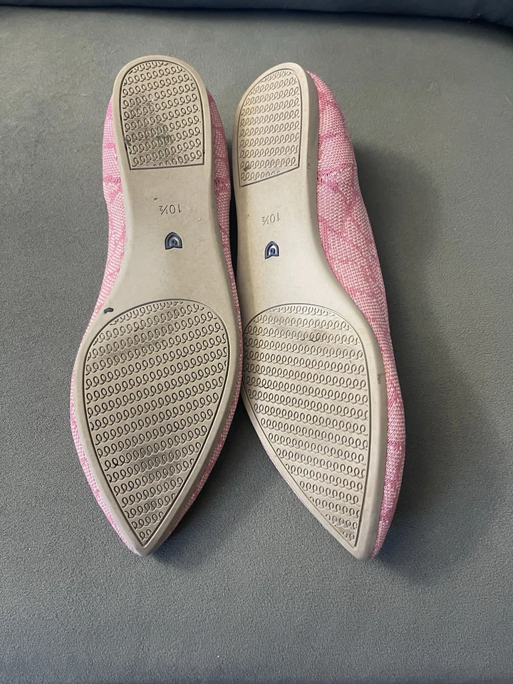 Zapatos planos Rothy's The Point rosa geométrico tejido corazón para mujer talla 10,5 Foto 4 de 4