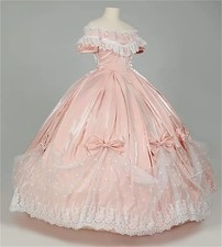 Pink Prom Dress Civil War Southern Belle Victorian Evening Dress Medieval Gown