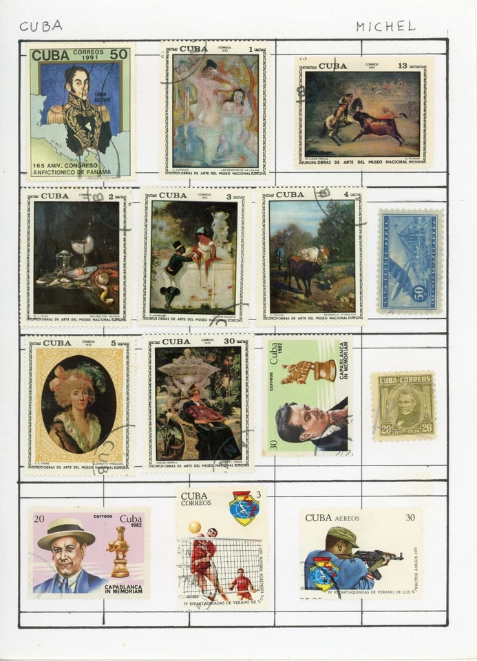 Five album pages with ~60 Central America Caribbean islands used stamps - Image 3 of 4