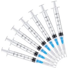 100 Pack 3ml Plastic Syringes with 23Ga Cap
