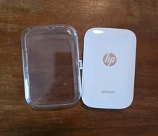 HP Sprocket White Mini Wireless Bluetooth Photo Printer X7N07A w/Protector Case