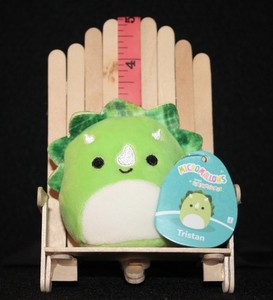 Squishmallow 8-Inch Tristan Green Triceratops Plush - Official Kellytoy Soft Squishy Dinosaur