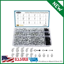 310PCS SAE & Metric Grease Nipple Assortment Kit, Hydraulic Grease Fittings Stan