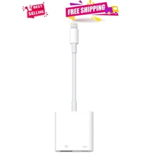 Portable Lightning to USB Camera Adapter for iPhone with Charging Functionality