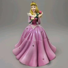 Vtg Disney Parks Sleeping Beauty Princess Trinket Box Figurine Rhinestones