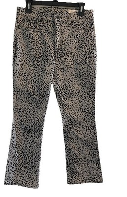 Rag & Bone Jeans Womens 28 Velvet Cheetah Print High Rise Cropped Flare Leg