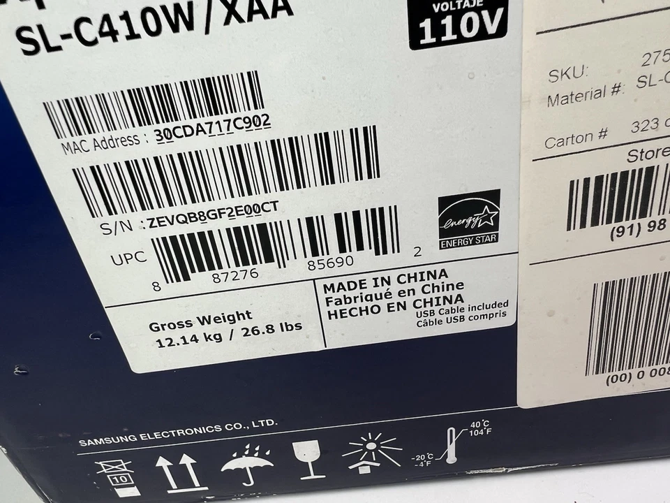 Samsung Xpress C410W Color LaserJet Printer Wifi W Box - Image 4 of 4