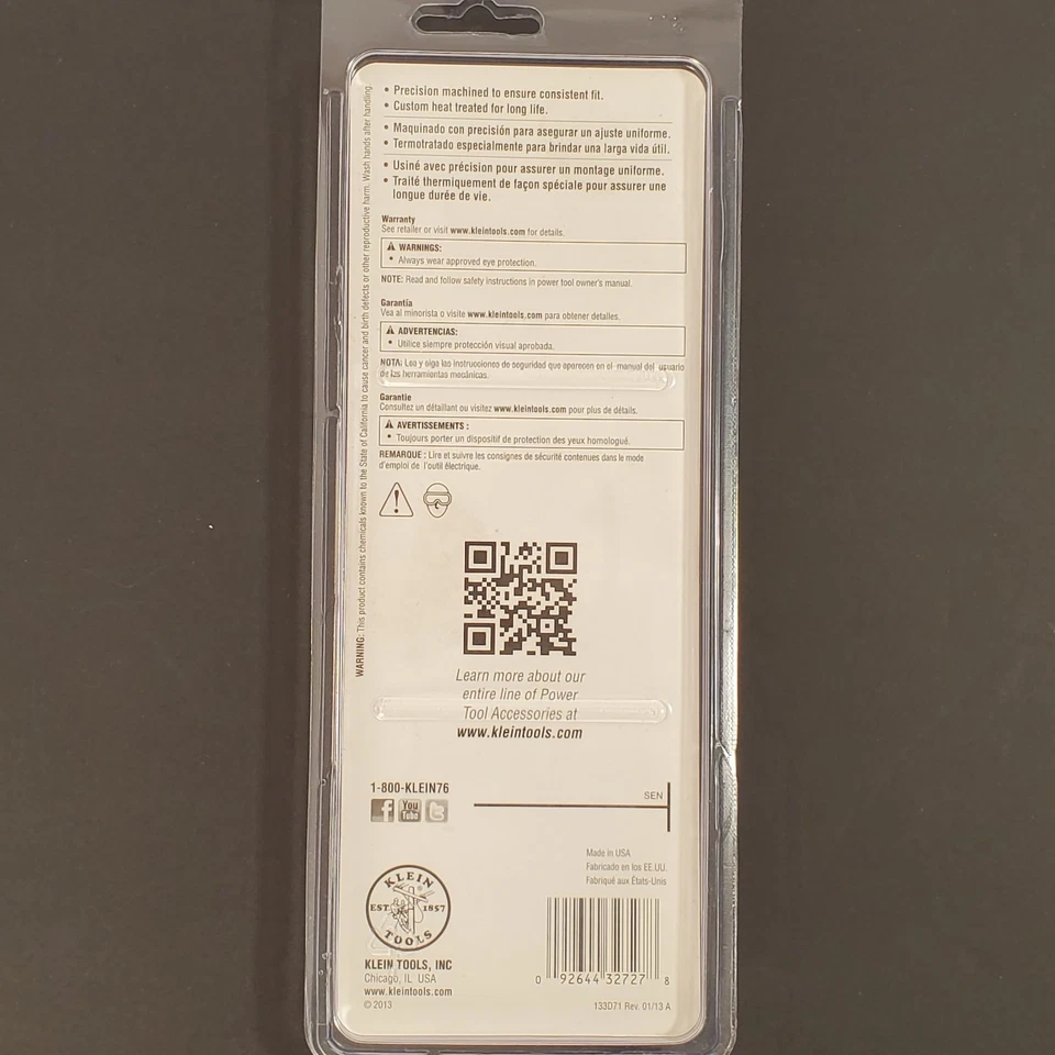 5pk KLEIN TOOLS 3-1/2 In. Phillips #3 Impact Rated Precision Machined In USA - Image 2 of 4