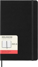 Moleskine Daily Planner 2025-2026, 18-Month Daily Diary With Hard Cover and Elas