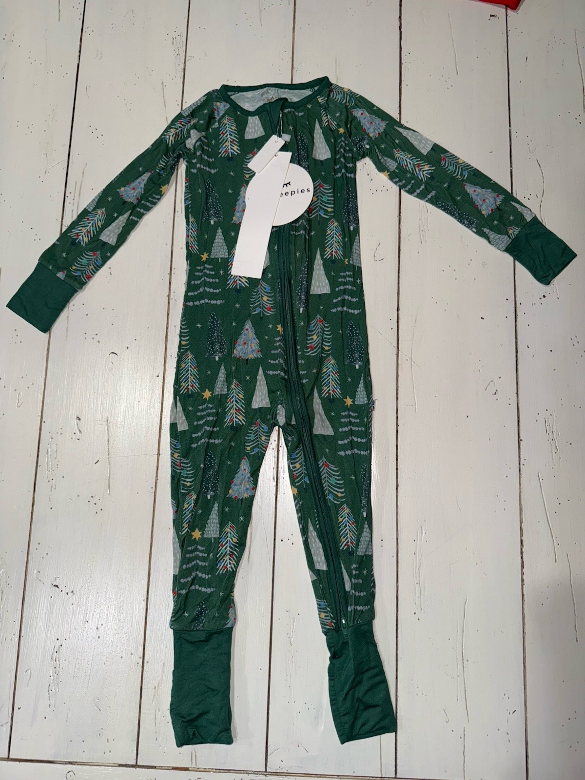 18-24 M Little Sleepies Twinkling Trees Christmas 1-pc Convertible Zippy Pajamas