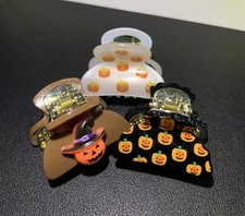 Small Halloween Hair Clips 3 pack New