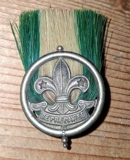 1920s SCOUTMASTER BE PREPARED EPNS PLUME HAT BADGE BOY SCOUTS COLLINS LONDON