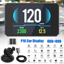 OBD2 Car HUD Speedometer Digital Head Up Display Odometer MPH Overspeed Warning