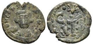 FITZ Byzanz Africa Carthage Syracuse Constans II Æ Follis 647 AD µMAS1496