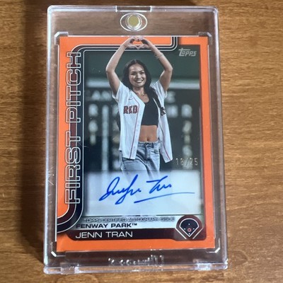 2025 Topps Jenn Tran Orange Auto 18/25 SSP First Pitch Autograph FPA-TRAN Fenway