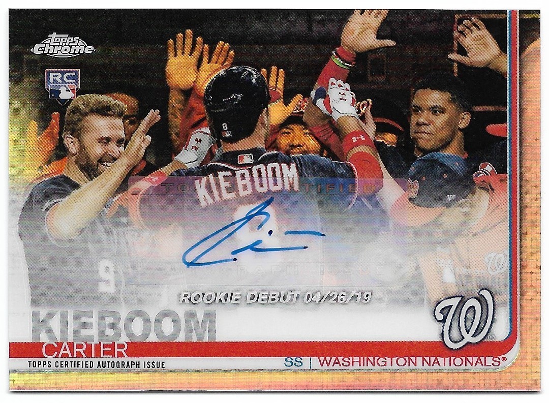 Carter Kieboom 2019 Topps Chrome Update Refractor Rookie Auto RC #RDA-CK