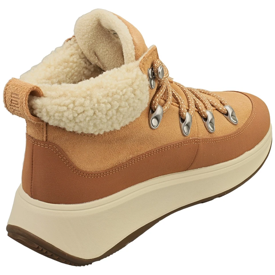 Botas Fashion FitFlop F-MODE Teddy Collar Cálida Marrón Desierto - Imagen 2 de 4