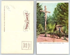 Santa Barbara CA Santa Barbara Mission Gardens Cross Crucifix Postcard Y533