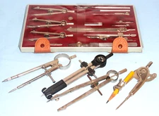 Vintage Drafting Compass Lot TACRO 2336 Set Alvin Deitzgen Germany Drawing Tools