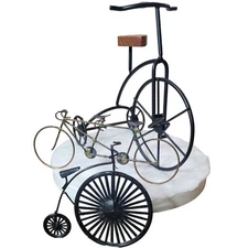 3 Metal Big Wheel Tricycle And Double Seated Bicycle Home Decor