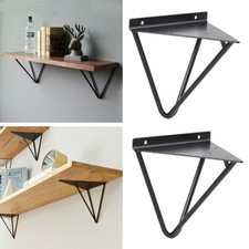 Triangle Steel Brackets Heavy Duty Wall Shelf Brackets Industrial Hairpin Pair 