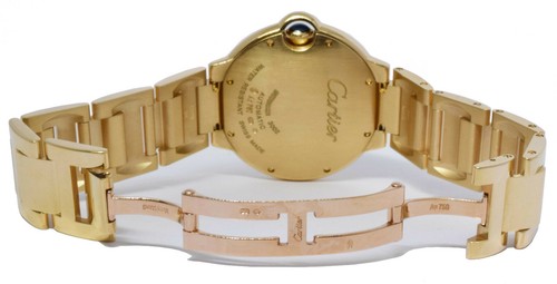 Cartier Ballon Bleu 36 mm 18k Gelbgold silbernes Zifferblatt Uhr WGBB0011 B/P '11 3002 - Bild 8 von 10