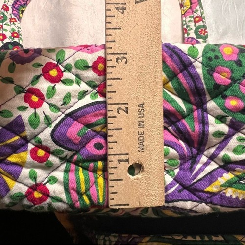 Vera Bradley Viva La Vera Floral Tote Bag Large Purse Purple Yellow Bright Funky - Picture 10 of 13