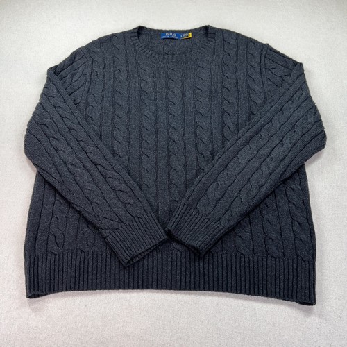 Suéter Polo Ralph Lauren Para Hombre L Carbón 100% Algodón Pescador Tejido con Cable - Imagen 5 de 17