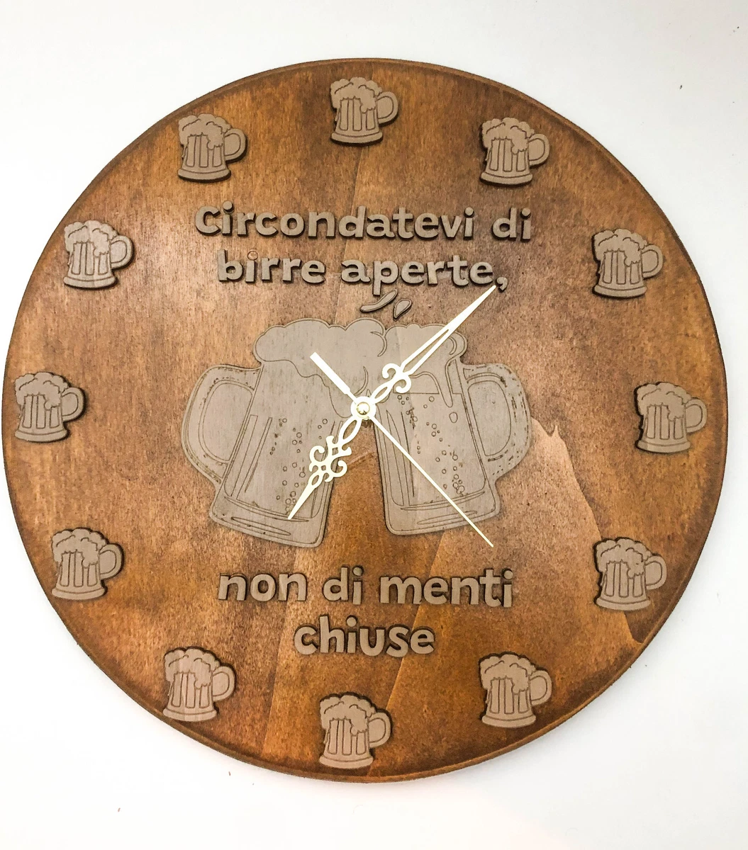 Orologio Da Parete In Metallo Birra è Buono Dice Il Medico - Targa 20x25 Cm - Design Vintage Per Pub E Cucina