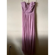 David's Bridal Bridesmaids Dress Pink 6 Sweetheart Neck Mystic Mesh Maxi