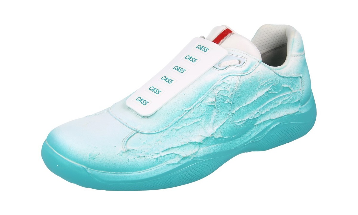 PRADA x CASS ATT4CK CASSIUS HIRST SNEAKERS SHOES TURQUOISE US 10.5