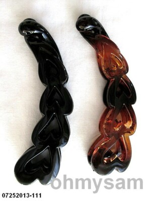 CLOSEOUT 1+1 NEW NEUTRAL COLOR PLASTIC BANANA HAIR CLIP KOREA LEAD/NICKEL FREE