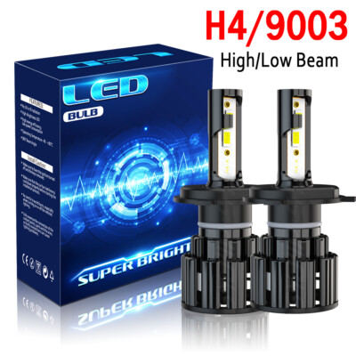 Ridroid H4/9003 LED Headlight Bulbs – 6000K White Hi/Lo Beam Kit – Canbus Ready, IP68, 160W (2-Pack)