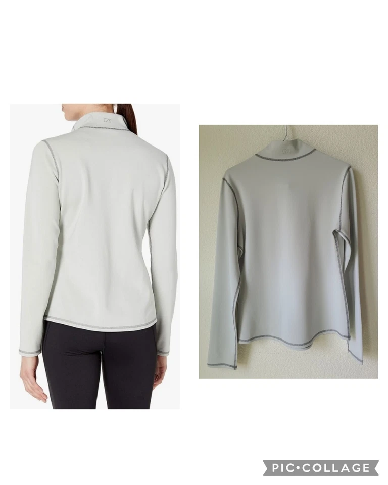 Cutter Buck Women Reversible Jacket Medium Pullover 50+ UPF Stretch Logo Drytec - Image 3 of 4