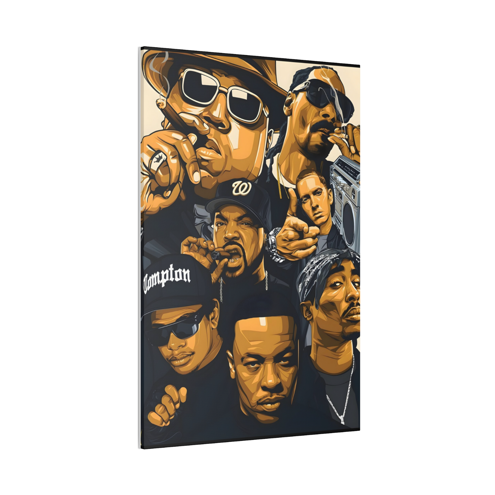 Rapper Hip Hop Canvas Biggie Tupac Eminem Snoop Dog Dr Dre Ice Cube Wall Art