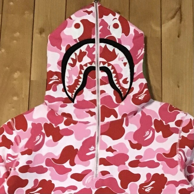 BAPE shark half zip hoodie ABC camo Pink A Bathing Ape Size