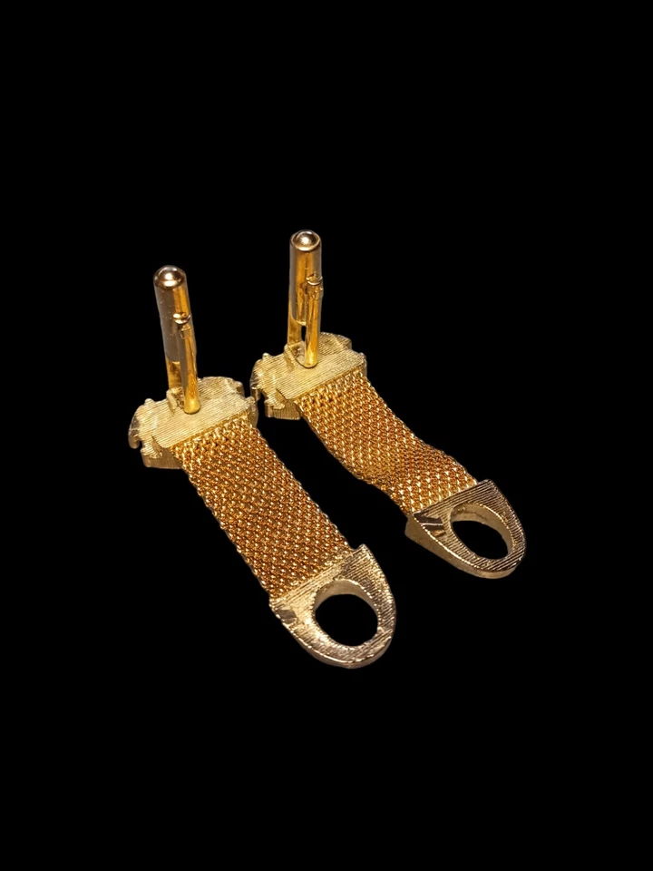 Gemelos Swank Vintage Vidrio Verde Esmeralda Tono Dorado Foto 3 de 4