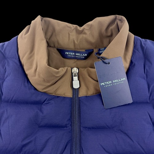 Peter Millar Crown Crafterd Full Zip Blaze Insulated Gilet Vest Jacket 2XL Navy - Picture 3 of 10