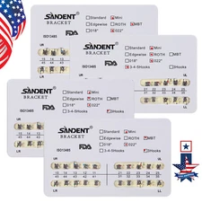 USA Dental Orthodontics Metal Brackets Braces Roth/MBT 022 Hooks 3-4-5/3
