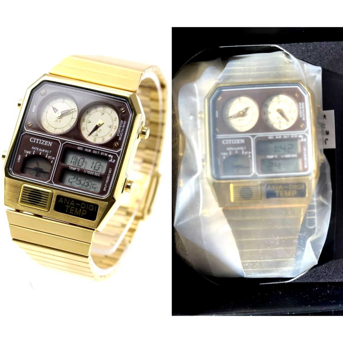 CITIZEN JG2103-72X ANA-DIGITEMP REPRODUCTION MODEL Watch gold