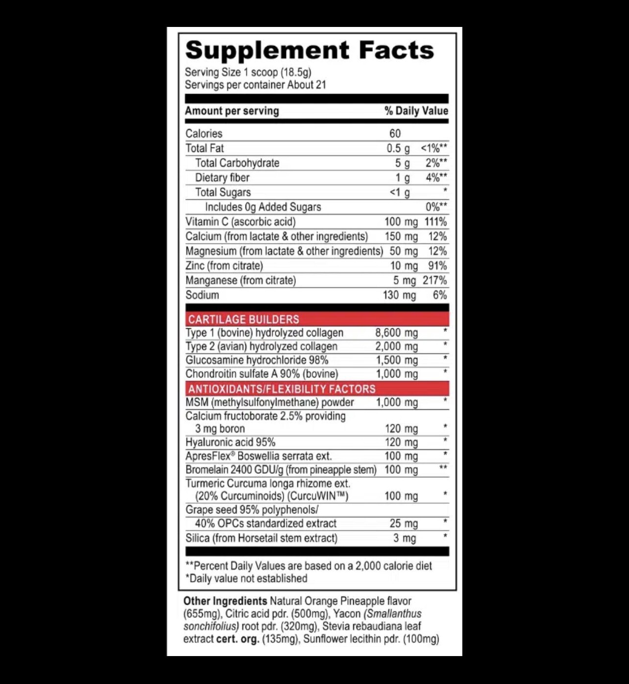 2 Vibrant Health Joint Powder Vibrance Comprehensive Rebuilding Formula Collagen