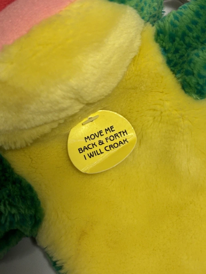 Dakin Sonajero Rana Peluche Marioneta de Mano 11 Pulgadas 1993 Peluche Juguete con Etiqueta Foto 2 de 4