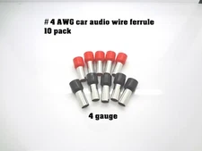  red & black 4 Gauge Wire Ferrule car audio Amp Amplifier Power Ground 4 AWG  