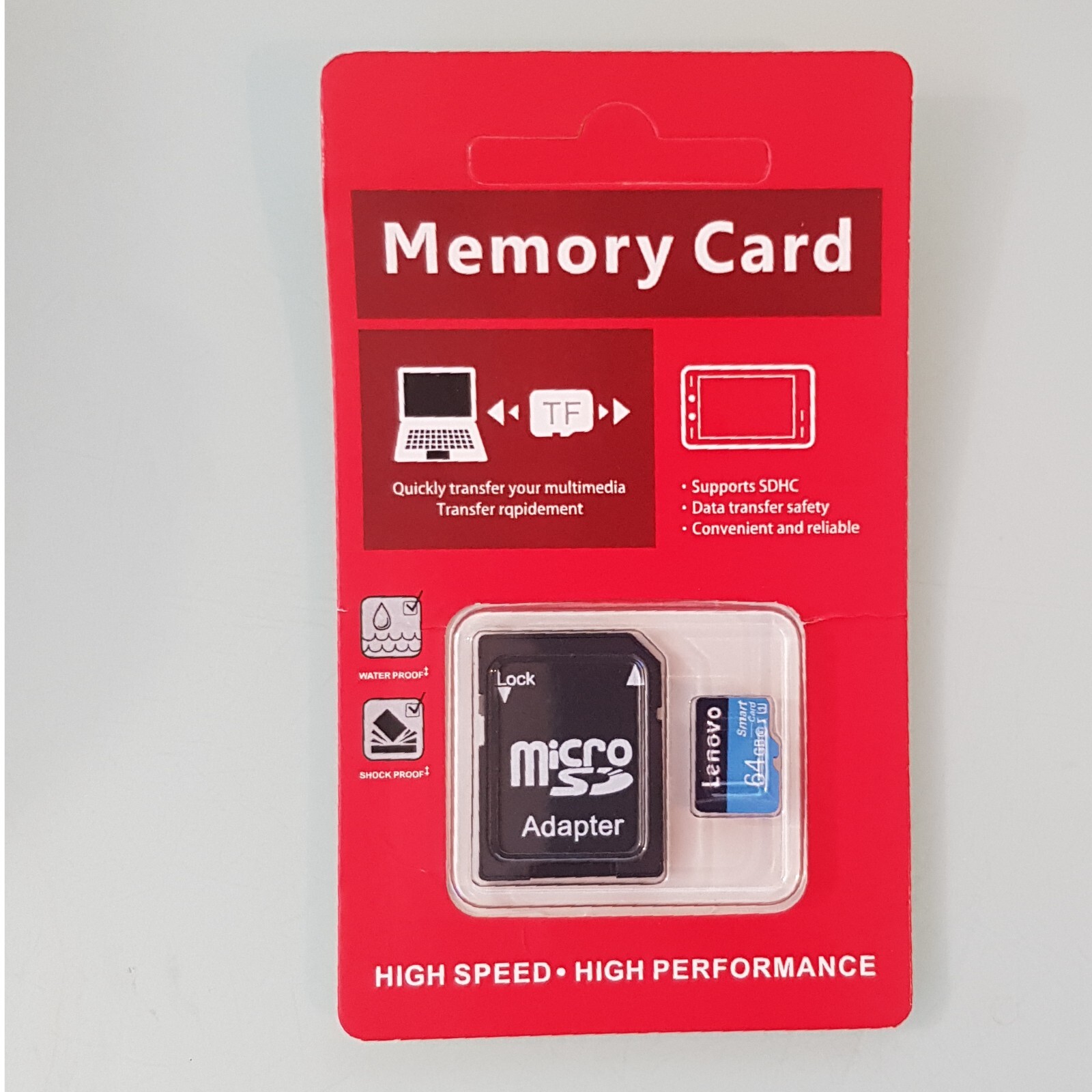 Carte Micro SD 64Go Lenovo Plus Jamais de Stockage Saturé