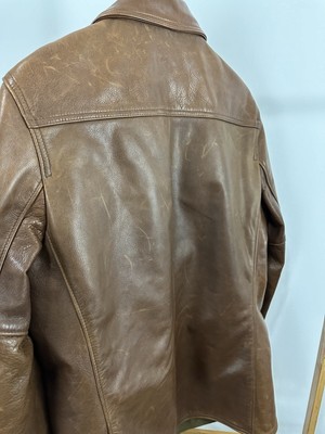 VTG Schott Pebble Cowhide Car Brown Leather Jacket Coat #569