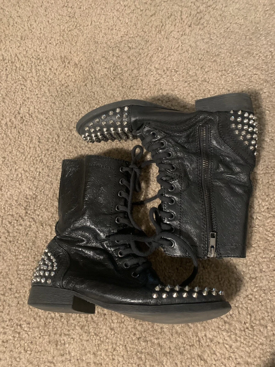 Steve madden spiked combat clearance boots