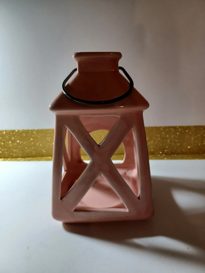 NUEVO Candelabro Colgante Cerámica Rosa Candelabro Colgador de Alambre Foto 3 de 4