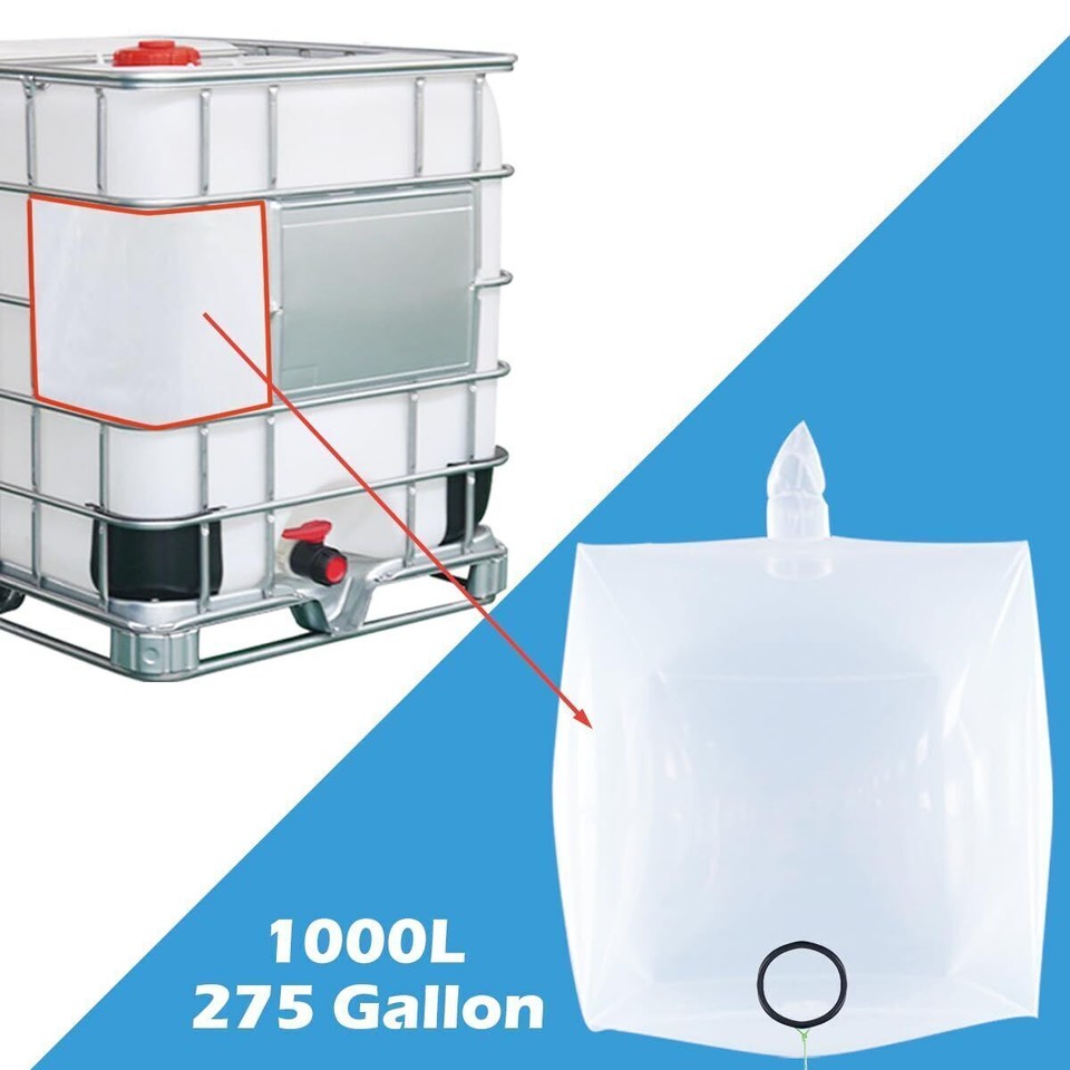 275 Gallon IBC Tote Liner Bag – 1000 Liter Water Storage, Rain Barrel Replacement